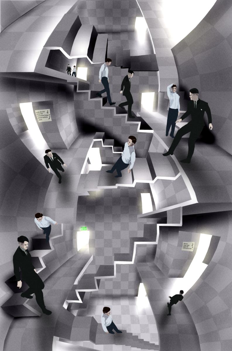 Impossible Stairs Illusion digital print